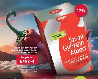Pingvin Patika SZENT-GYÖRGYI ALBERT RETARD 1000 MG C-VITAMIN & CAPSAICIN 100 DB ajánlat