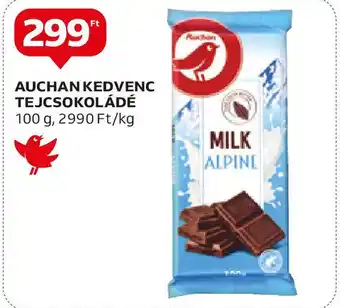 Auchan AUCHAN KEDVENC TEJCSOKOLÁDÉ 100 g ajánlat