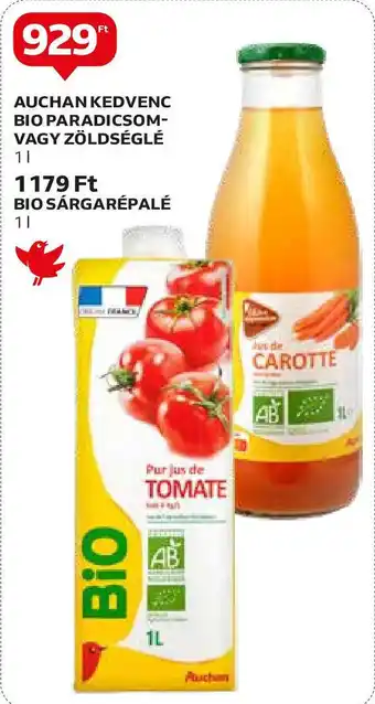 Auchan AUCHAN KEDVENC BIO PARADICSOM-VAGY ZÖLDSÉGLÉ 1l ajánlat