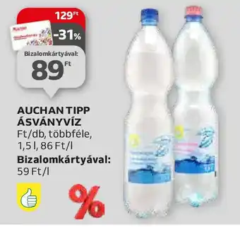 Auchan AUCHAN TIPP ÁSVÁNYVÍZ többféle, 1,5l ajánlat
