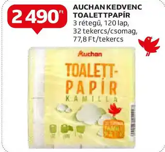 Auchan AUCHAN KEDVENC TOALETTPAPÍR 3 rétegű, 120 lap ajánlat