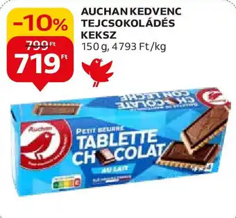 Auchan AUCHAN KEDVENC TEJCSOKOLÁDÉS KEKSZ 150g ajánlat