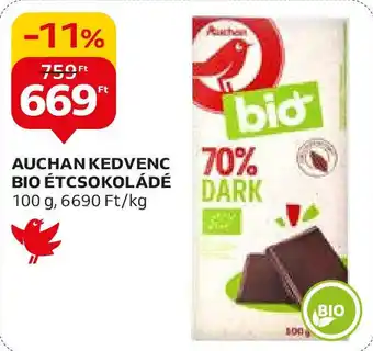 Auchan AUCHAN KEDVENC BIO ÉTCSOKOLÁDÉ 100 g ajánlat