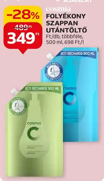 Auchan FOLYÉKONY SZAPPAN UTÁNTÖLTŐ 500ml ajánlat