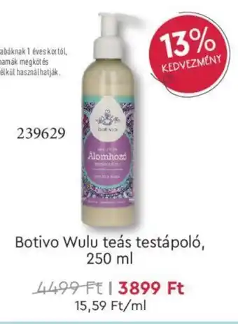 Rossmann Botivo Wulu teás testápoló, 250 ml ajánlat