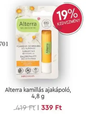 Alterra kamillás ajakápoló, 4,8 g
