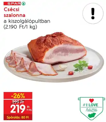 Spar Csécsi szalonna 10dkg ajánlat