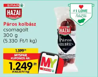 Spar Páros kolbász 300g ajánlat