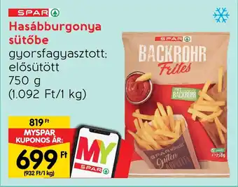 Spar Hasábburgonya sütőbe 750g ajánlat