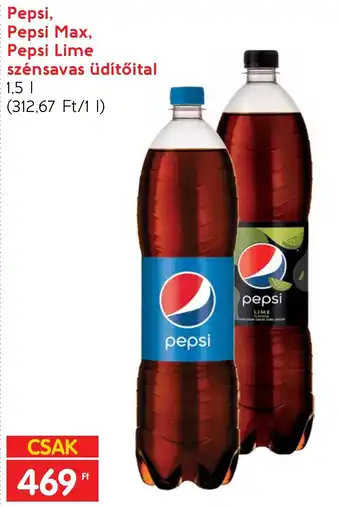 Spar Pepsi, Pepsi Max, Pepsi Lime szénsavas üdítőital 1.5l ajánlat