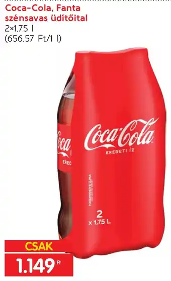 Spar Coca-Cola, Fanta szénsavas üdítőital 2x1.75l ajánlat