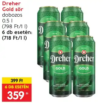 Spar Dreher Gold sör 0.5l ajánlat