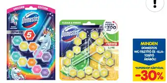 Spar MINDEN DOMESTOS WC-TISZTÍTÓ ÉS-ILLA- TOSÍTÓ ÁRÁBÓL! ajánlat