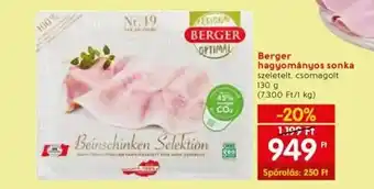 Berger hagyományos sonka 130g