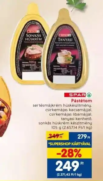 Spar SPAR Pástétom 105g ajánlat