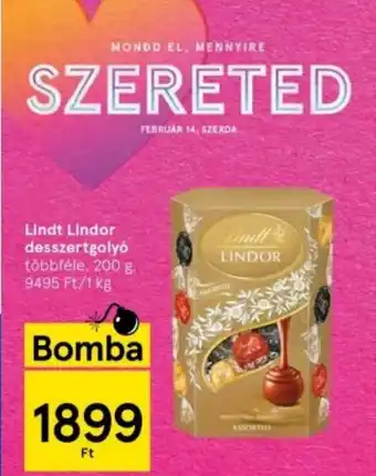 Tesco Lindt Lindor desszertgolyó 200 g ajánlat