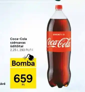 Tesco Coca-Cola szénsavas üdítőital 2,25l ajánlat