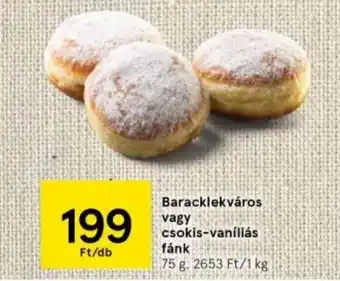 Tesco Baracklekváros vagy csokis-vaníliás fánk 75 g ajánlat