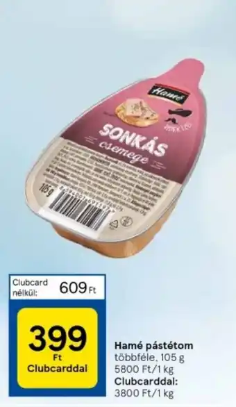 Tesco Hamé pástétom 105 g ajánlat