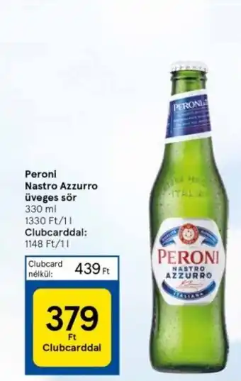 Tesco Peroni Nastro Azzurro üveges sör 330 ml ajánlat