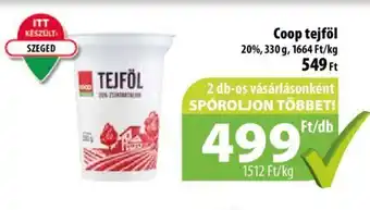 Coop Coop tejföl 330g ajánlat