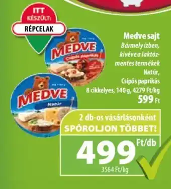 Coop Medve sajt Bármely ízben, kivéve a laktóz-mentes termékek 140g ajánlat