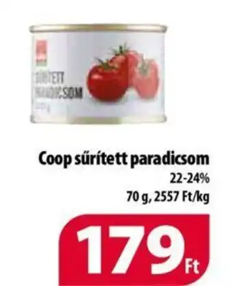 Coop Coop sűrített paradicsom 70g ajánlat