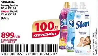 Coop Silan öblítő Fresh sky, Sensitive 880 ml, Magnolia 770 ml ajánlat