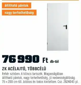 ZK ACÉLAJTÓ, TÖBBCÉLÚ 75x200cm