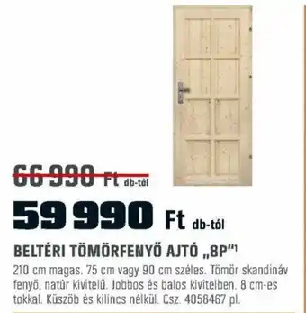 OBI BELTÉRI TÖMÖRFENYŐ AJTÓ „8P ajánlat