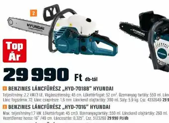 OBI BENZINES LÁNCFŰRÉSZ „HYD-7018B" HYUNDAI ajánlat