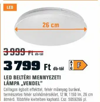OBI LED BELTÉRI MENNYEZETI LÁMPA ,,VENDEL" ajánlat