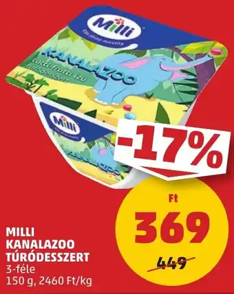 MILLI KANALAZOO TÚRÓDESSZERT 150g