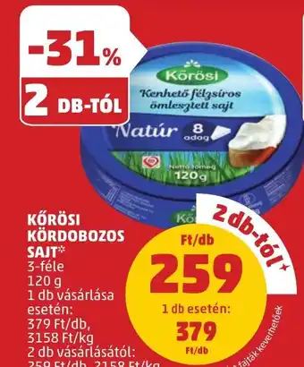 PENNY KŐRÖSI KÖRDOBOZOS SAJT 120g ajánlat
