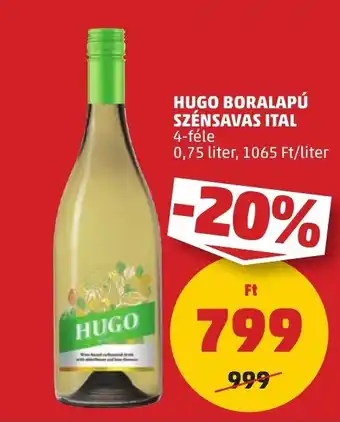 HUGO BORALAPÚ SZÉNSAVAS ITAL 0,75l
