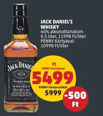 PENNY JACK DANIEL'S WHISKY 40% 0,5L ajánlat