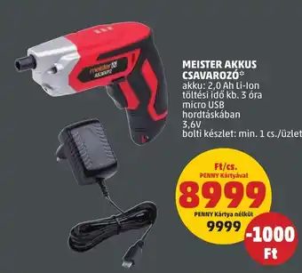 PENNY MEISTER AKKUS CSAVAROZÓ akku: 2,0 Ah Li-Ion ajánlat