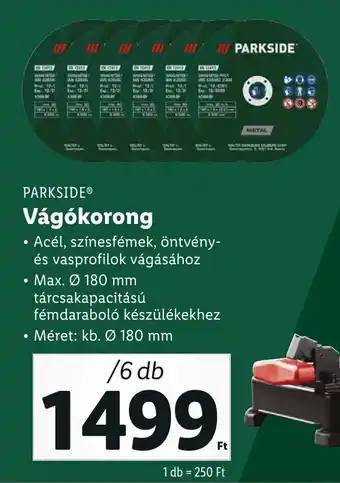 Lidl PARKSIDE Vágókorong 180mm ajánlat