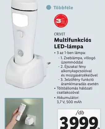 Lidl CRIVIT Multifunkciós LED-lámpa ajánlat