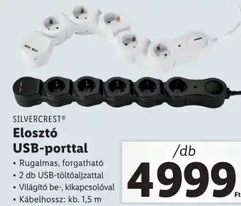 Lidl SILVERCREST Elosztó USB-porttal 1,5m ajánlat