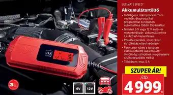 Lidl ULTIMATE SPEED Akkumulátortöltő ajánlat