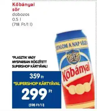 Spar Market Kőbányai sör 0,5l ajánlat