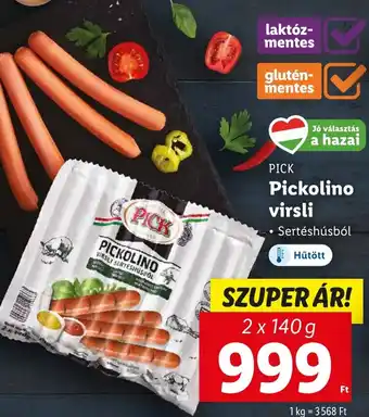 Lidl PICK Pickolino virsli 2x140g ajánlat