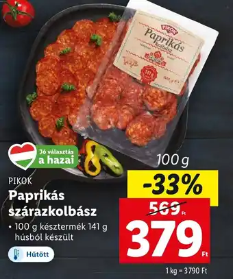 Lidl PIKOK Paprikás szárazkolbász 100g ajánlat