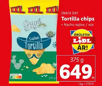 Lidl SNACK DAY Tortilla chips 375g ajánlat