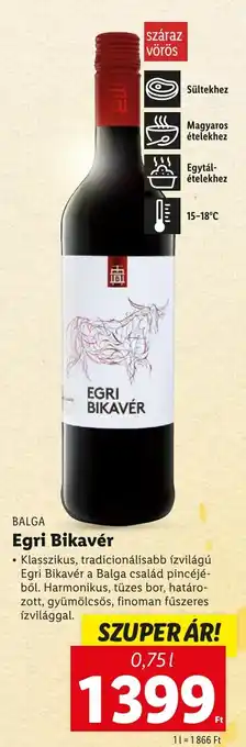 Lidl BALGA Egri Bikavér 0,75l ajánlat