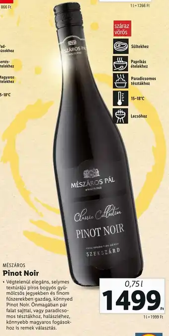 Lidl MÉSZÁROS Pinot Noir 0,75l ajánlat