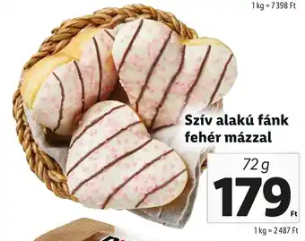 Lidl Szív alakú fánk fehér mázzal 72g ajánlat