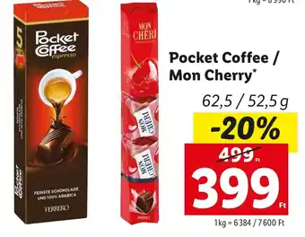 Pocket Coffee, Mon Cherry 62,5g, 52,5g