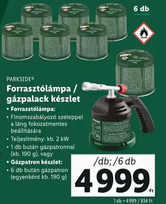 Lidl PARKSIDE Forrasztólámpa gázpalack készlet ajánlat